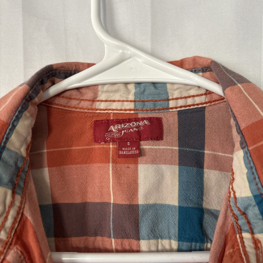 Arizona Junior /Women's S Ginger Spice Plaid Button Up L Sleeve Shirt Bella Swan - Picture 2 of 6